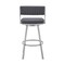Armen Living Scranton 26" Swivel Slate Gray Faux Leather and Silver Metal Bar Stool 795044878233 - alternate 8